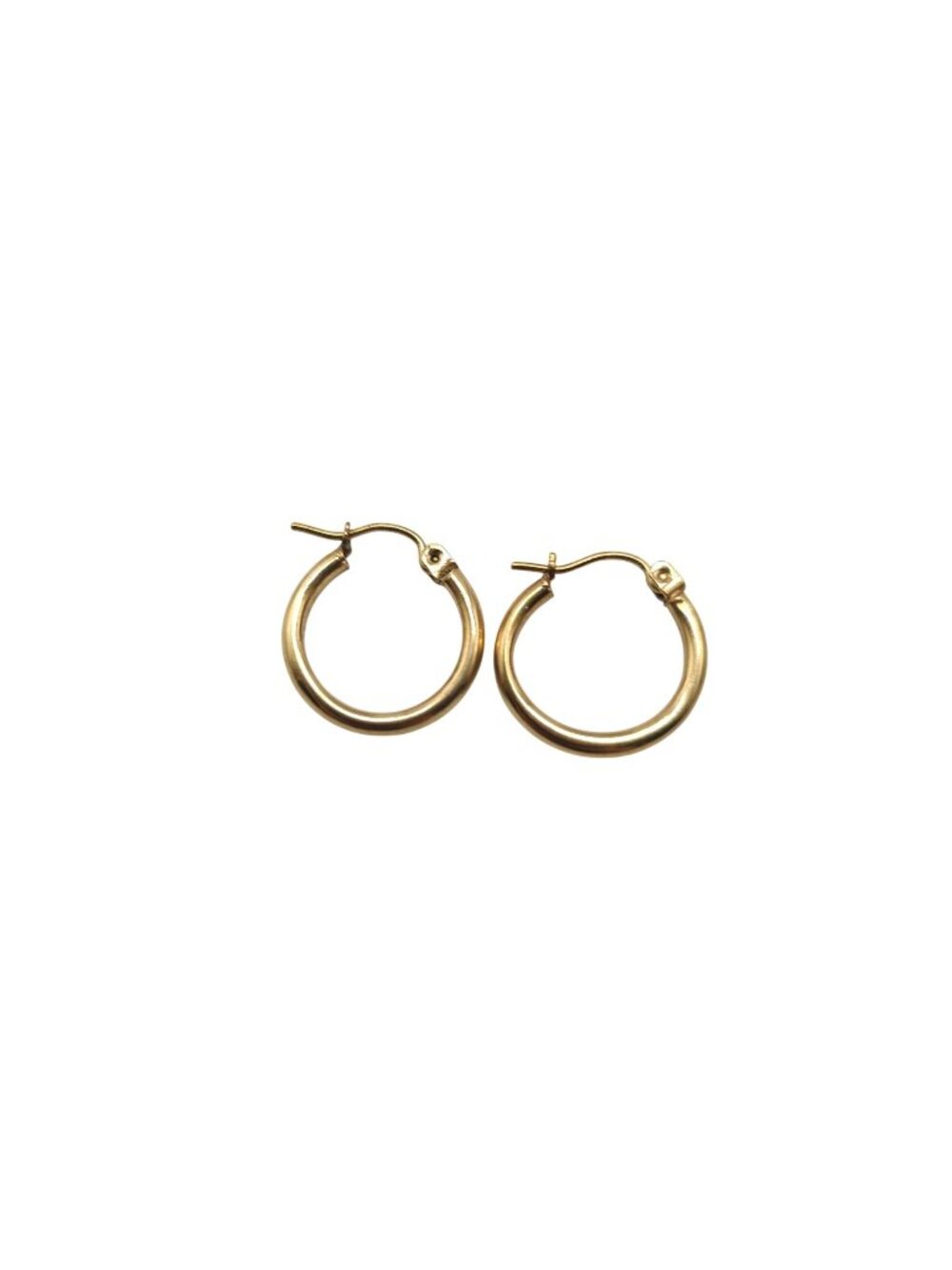 10K Gold Small Hoop Earrings Lightweight Classic Everyday Jewelry .7g